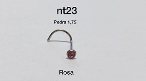 nostril aço Rosa pedra 1.75