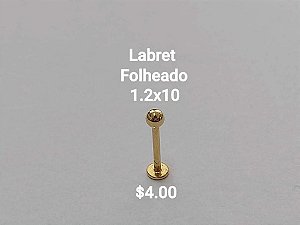 Labret em aço folheado 10mm