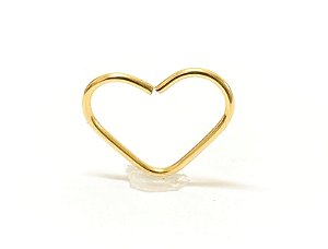 Coração liso dourado de aço