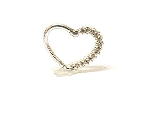 Coração articulado em prata lado esquerdo