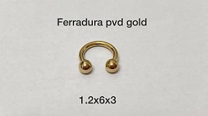 Ferradura pvd gold 6mm