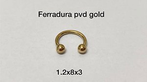 Ferradura pvd gold 8mm