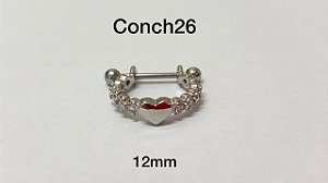 Conch com coração folheado 12mm