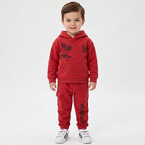 Conjunto em moletom com fleece Mickey Disney Junior