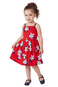Vestido Infantil Tommy Hilfiger Floral – Vermelho