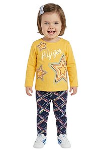 Conjunto Bebê Tommy Hilfiger Camiseta de Manga Longa e Legging