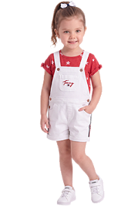 Jardineira e Camiseta Tommy Hilfiger