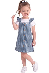 Salopete Jeans e Camiseta Tommy