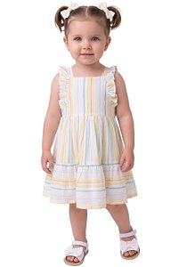 Vestido Bebê OshKosh Listrado em Tons Pastéis