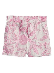 shorts em linho floral Baby Gap
