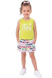 Conjunto Infantil Tommy Hilfiger – Regata croped Amarelo Lima