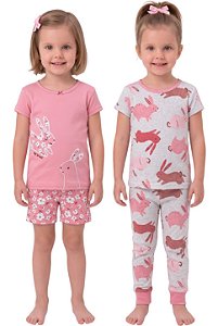 Kit pijama Carters 4 Peças Coelho