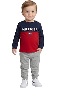 Conjunto Bebê Tommy Hilfiger Calça em Moletom e camiseta