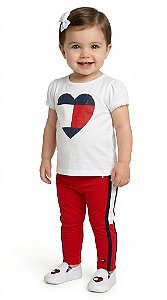 Legging Bebê Tommy Hilfiger Vermelha