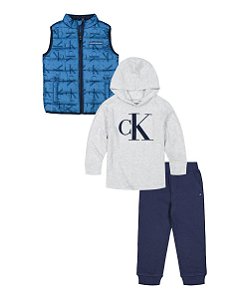 Conjunto Kids 3 Peças Colete  Calvin Klein