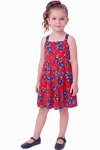 Vestido Infantil Tommy Hilfiger Floral – Vermelho