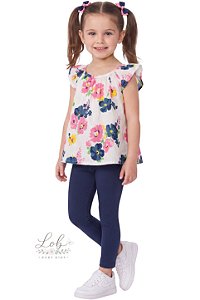 Conjunto Infantil Baby Gap – Batinha Floral + Legging