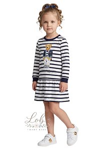 Vestido Infantil Polo Ralph Lauren Polo Bear Listrado