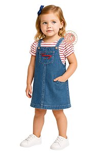 Salopete Jeans e Camiseta Tommy