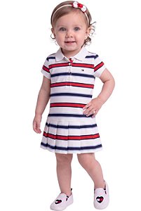 Vestido Polo Listrado Tommy Hilfiger Bebê