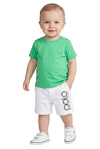 Conjunto Bebê Ralph Lauren Camiseta e Shorts em Moletinho
