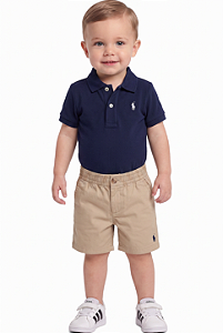 Bermuda Bebê Ralph Lauren Sarja Caqui
