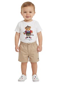 Bermuda Infantil Polo Ralph Lauren com Logo Bordado