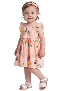 Vestido Bebê Carter’s Floral com Borboletas em Popeline