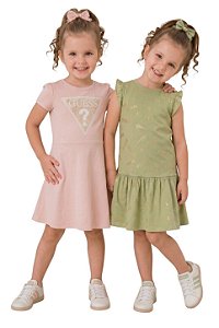 Kit 2 Vestidos Infantil em Malha Guess