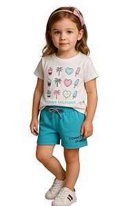 Conjunto infantil Shorts e camiseta Tommy Hilfiger