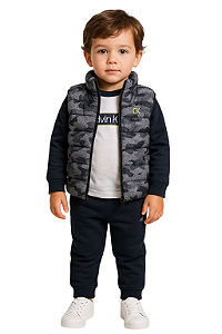 Conjunto Kids 3 Peças Colete  Calvin Klein