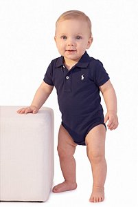 Body Polo Bebê Ralph Lauren Azul-Marinho