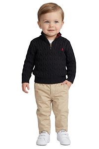 Sueter Bebê Quarter Ziper Polo Ralph Lauren