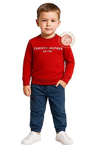 Moletom Clássico Infantil Tommy Hilfiger - Vermelho