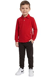 Calça Infantil Tommy Hilfiger Moletom sem Fleece Preto