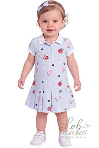 Vestido Bebê Gola Polo Tommy Hilfiger