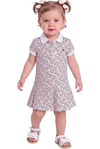 Vestido Bebê Gola Polo Tommy Hilfiger