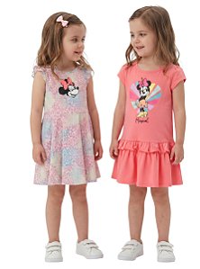 Kit Vestido Minne malha Disney
