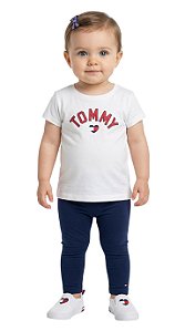 Camiseta Bebê Tommy Hilfiger com Estampa "TOMMY"