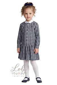 Vestido Infantil Polo Ralph Lauren Xadrez com Gola Club