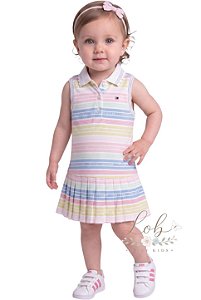 Vestido Bebê Tommy Hilfiger Tenista Multicor