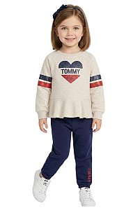 Conjunto Infantil em Moletom Tommy Hilfiger Peplum