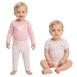 Conjunto Tommy Hilfiger Bebê 3 Peças - Bodys e Calça