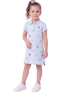 Vestido Infantil Tommy Hilfiger Polo Estampado – Azul Claro