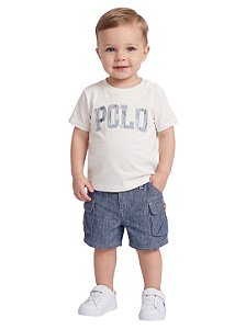 Conjunto Bebê Polo Ralph Lauren Camiseta e Bermuda Cargo