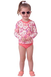 Biquíni Infantil OshKosh 3 Peças Floral com Proteção UV