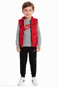 Conjunto Nike Infantil 3 Peças Colete, Camiseta e Calça