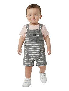 Jardineira e Camiseta Baby Calvin Klein