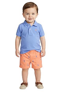 Conjunto Bebê Polo Ralph Lauren Polo e Shorts Estampado