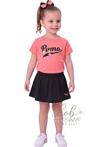 Conjunto Puma Infantil Camiseta + Saia